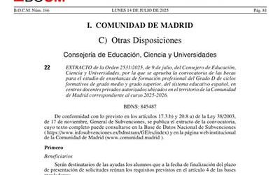 Convocatoria Becas para FP grado D de ciclos grado medio y superior