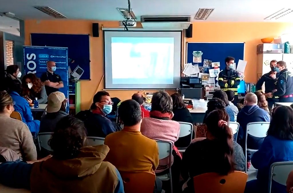 Visita de los bomberos de Madrid